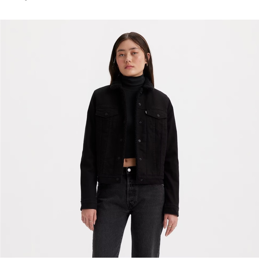 Levi’s Original Sherpa Trucker Jacket Black Denim size M